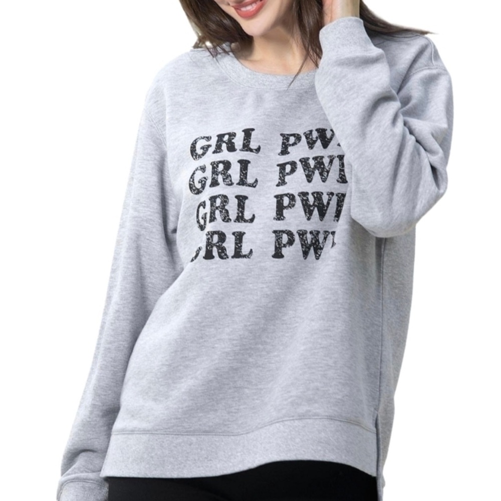 Girl Power Cotton Blend Cozy Crewneck Sweater for Women Size XXL